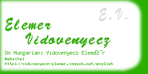 elemer vidovenyecz business card